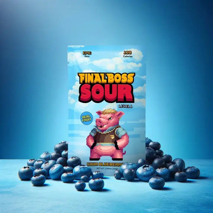 Level 1 Blueberries Dried Fruit Sour Snack by Final Boss