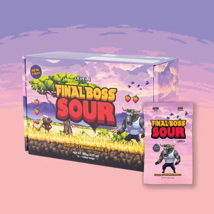 Level 1 Strawberries Dried Fruit Sour Snack by Final Boss