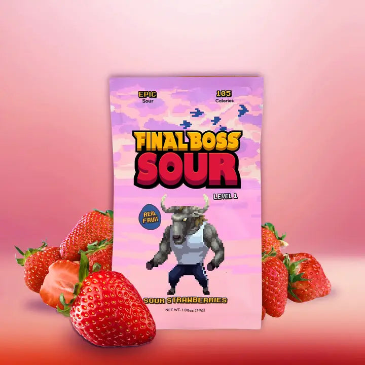 Level 1 Strawberries Dried Fruit Sour Snack by Final Boss