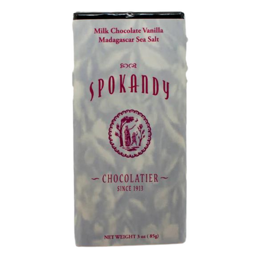 Madagascar Vanilla Sea Salt Milk Chocolate Candy Bar by Spokandy