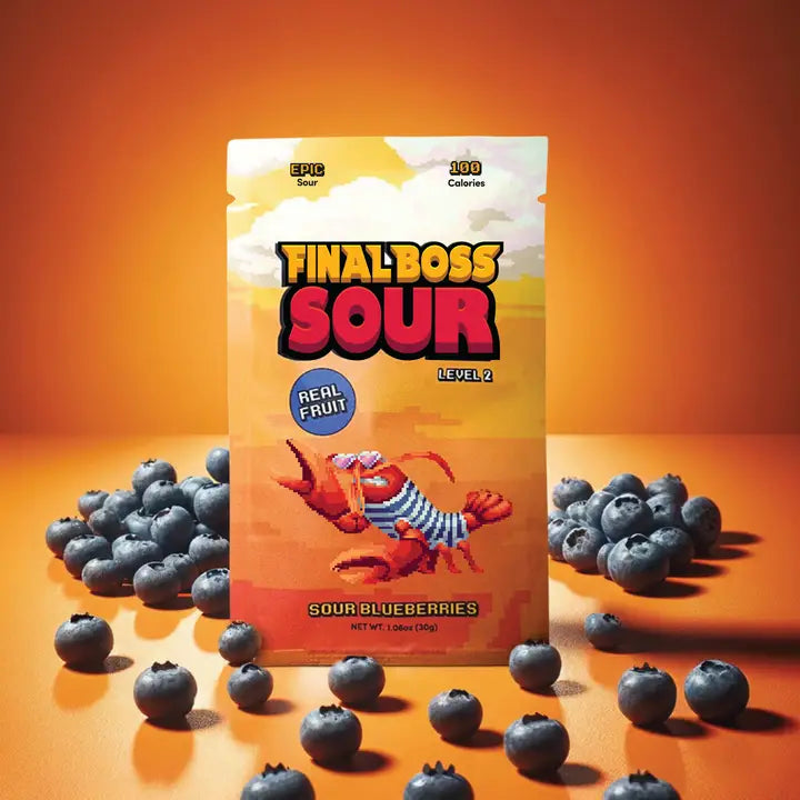 Level 2 Blueberries Dried Fruit Sour Snack by Final Boss