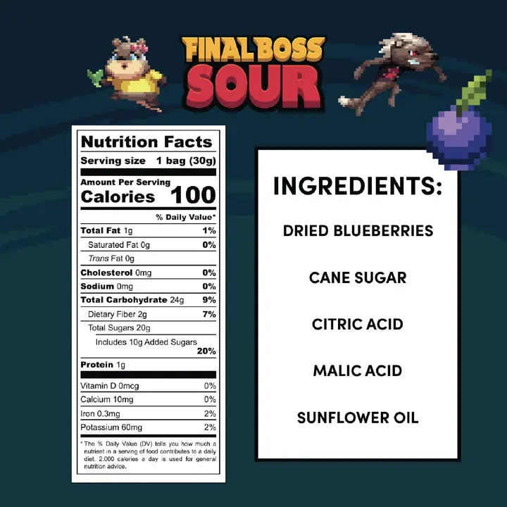 Level 3 Blueberries Dried Fruit Sour Snack by Final Boss