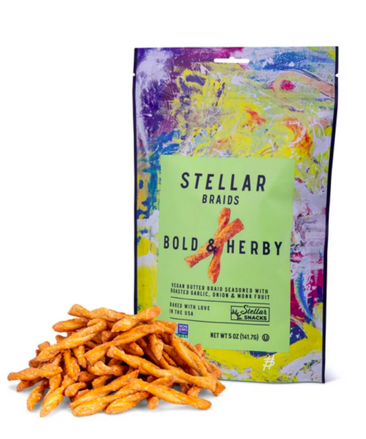 Bold & Herby Pretzel Braids by Stellar Snacks