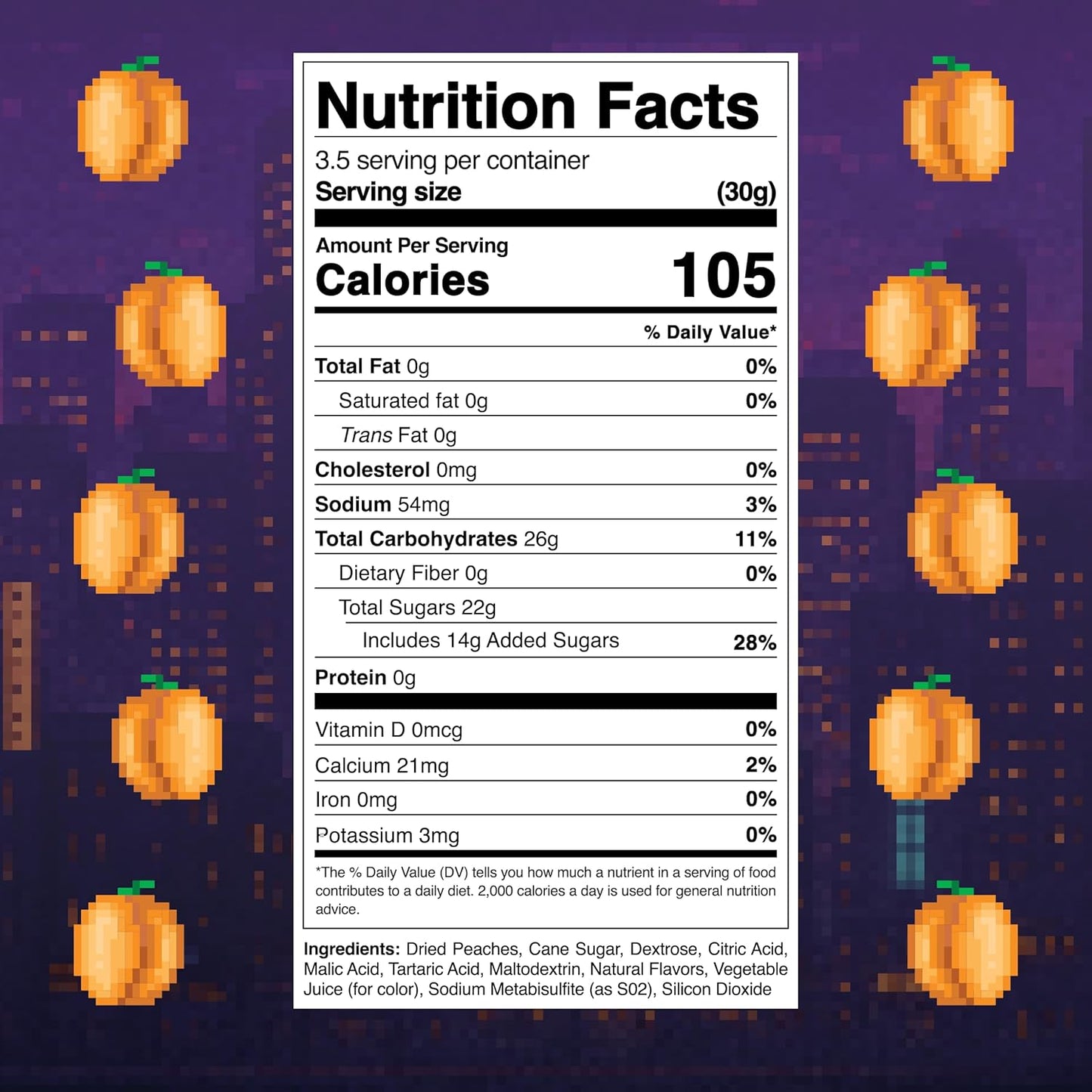 Level 2 Punch-Out Peaches Dried Fruit Sour Snack by Final Boss