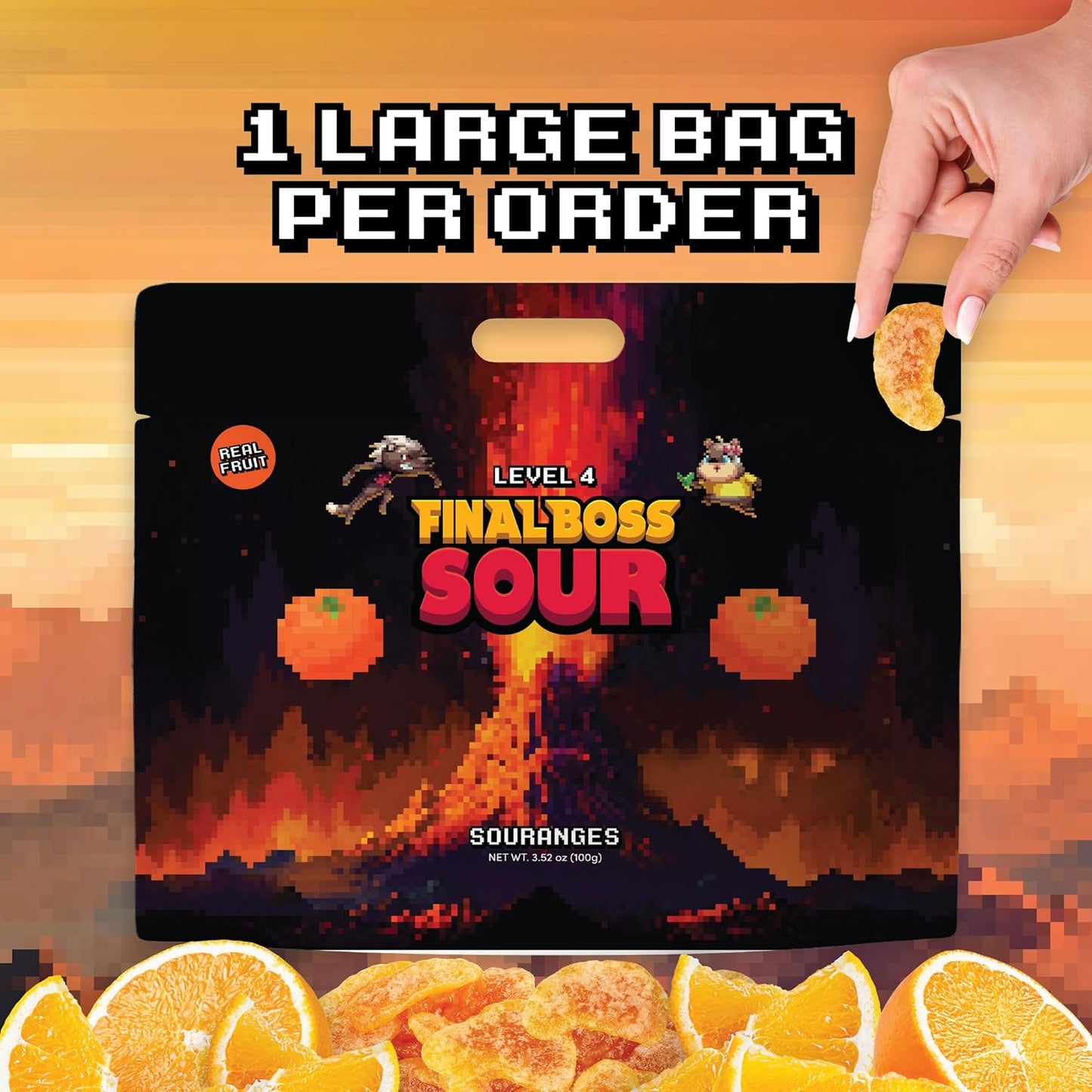 Level 4 Souranges Dried Fruit Sour Snack by Final Boss