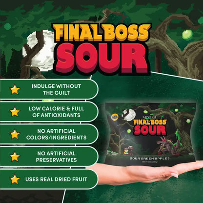 Level 4 Green Apple Dried Fruit Sour Snack by Final Boss