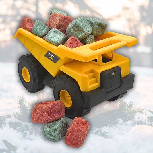 ChocoBoulders in a CAT Dump Truck