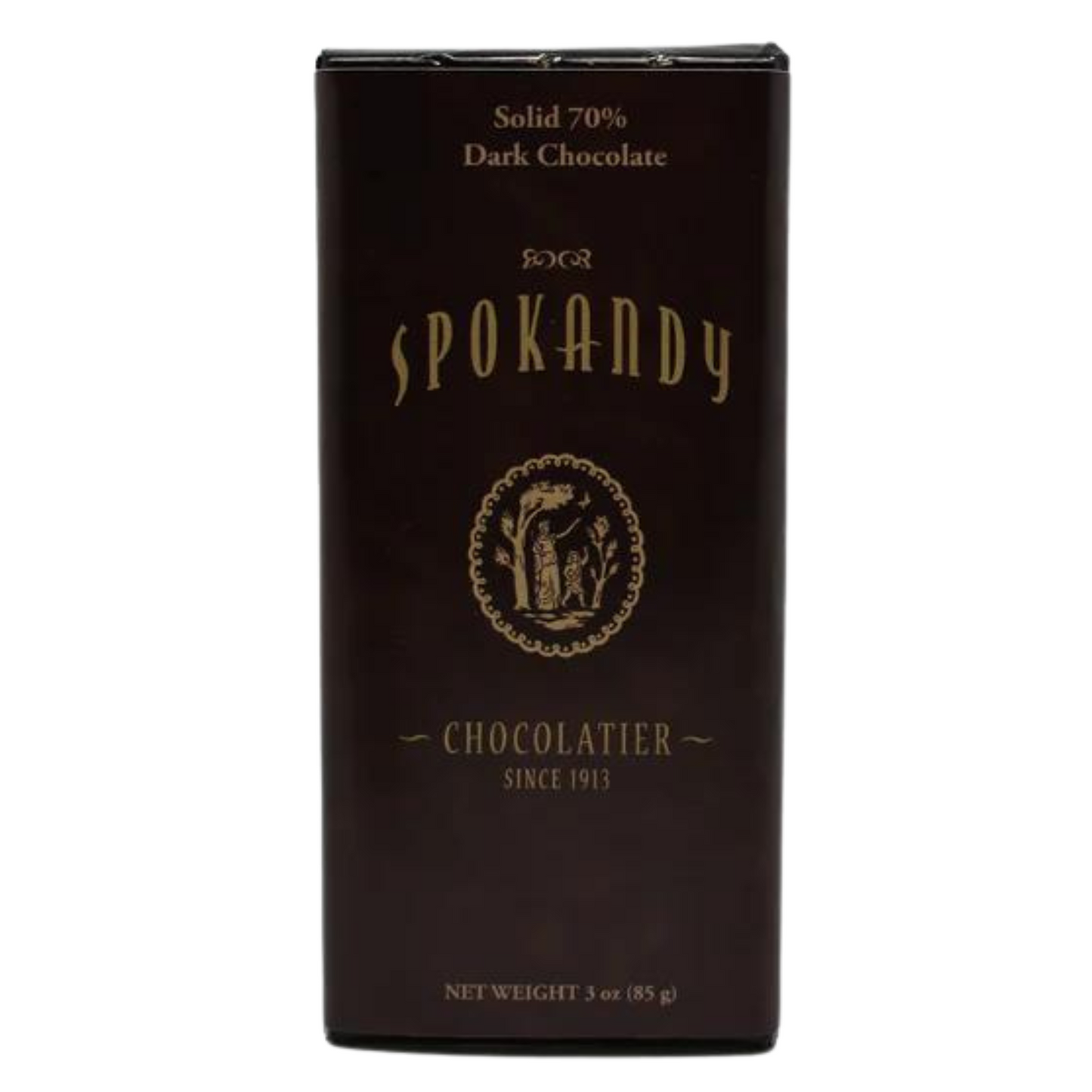 70% Cocoa Solid Dark Chocolate Candy Bar by Spokandy