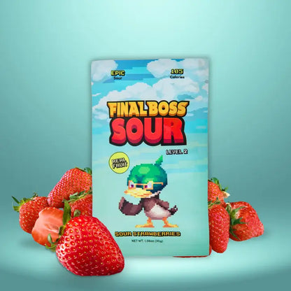 Level 2 Strawberries Dried Fruit Sour Snack by Final Boss