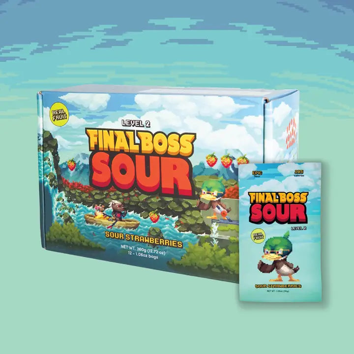 Level 2 Strawberries Dried Fruit Sour Snack by Final Boss